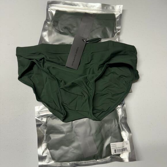 Todd Sanfield Swim Brief LOT OF 3 Men's XS Green Ultradeep Popblano Solid NEW - Picture 1 of 3